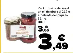 Supeco DIDI Pack tonyina del nord en oli de gira-sol + pebrots del piquillo oferta
