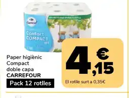 Supeco CARREFOUR Paper higiènic Compact doble capa oferta