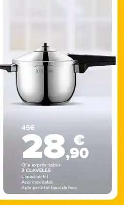 Supeco 3 CLAVELES Olla exprés sabor oferta