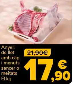 Supeco Anyell de llet amb cap i menuts sencer o meitats oferta