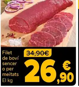 Supeco Filet de boví sencer o per meitats oferta