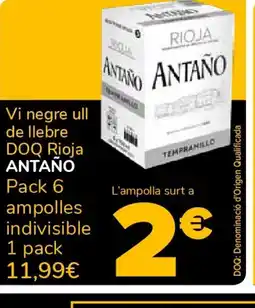 Supeco ANTAÑO Vi negre ull de llebre DOQ Rioja oferta