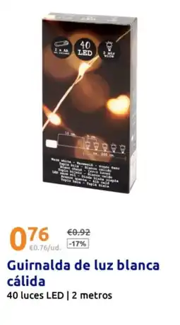 Action Guirnalda de luz blanca cálida oferta