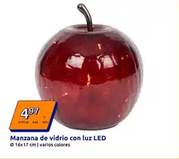 Action Manzana de vidrio con luz LED Ø 16x17 cm oferta