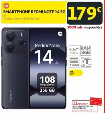 Alcampo Xiaomi - smartphone redmi note 14 5g oferta