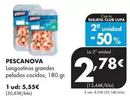 Supermercados Lupa Pescanova - langostinos grandes pelados cocidos oferta