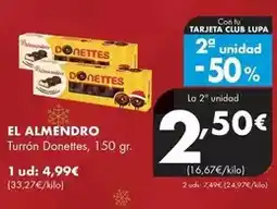 Supermercados Lupa El almendro - turrón donettes oferta