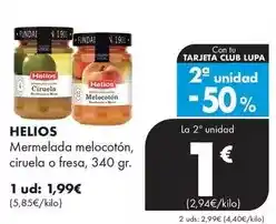 Supermercados Lupa Helios - mermelada melocoton, ciruela o fresa oferta