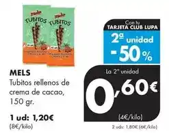 Supermercados Lupa Mels - tubitos rellenos de crema de cacao oferta