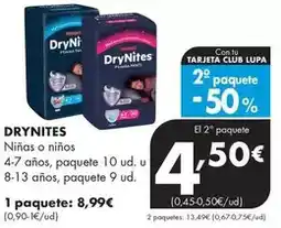 Supermercados Lupa Drynites - niñas o niños oferta
