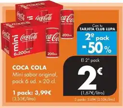 Supermercados Lupa Coca-cola - mini sabor original oferta