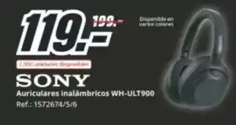 MediaMarkt Sony - auriculares inalámbricos wh-ult900 oferta