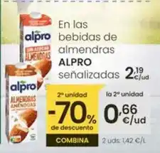 Eroski Alpro - en las bebidas de almendras oferta