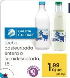 Eroski Leyma - leche pasteurizada entera o semidesnatada oferta