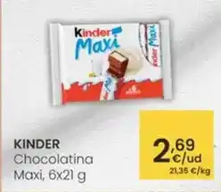 Eroski Kinder - chocolatina maxi oferta