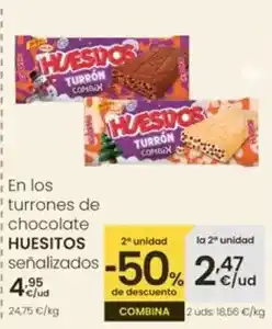 Eroski Huesitos - en los turrones de chocolate oferta