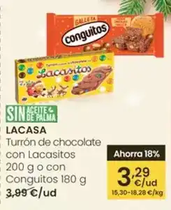 Eroski La casa - turron de chocolate con lacasitos oferta
