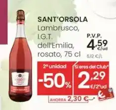 Eroski Sant'orsola - lambrusco i.g.t. dell'emilia rosato oferta