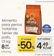 Eroski Alimento para perros yorkshire terrier de pollo oferta