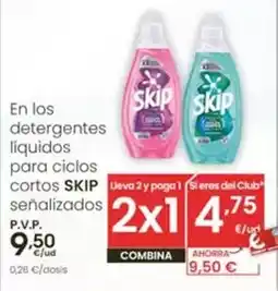 Eroski Skip - en los detergentes líquidos para ciclos cortos senalizados oferta
