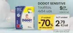 Eroski Dodot sensitive - toallitas oferta