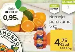 Eroski Naranja para zumo oferta