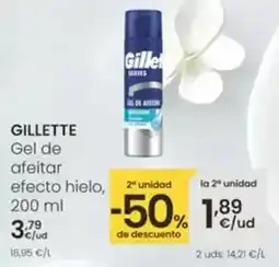 Eroski Gillette - gel de afeitar efecto hielo oferta