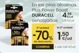 Eroski Duracell - en las pilas alcalinas plus power boost senalizados oferta