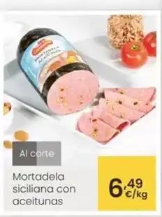 Eroski Mortadela siciliana con aceitunas oferta