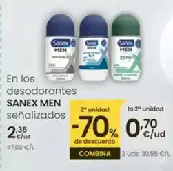 Eroski Sanex - en los desodorantes men oferta