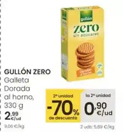 Eroski Gullón zero - galleta dorada al horno oferta