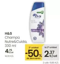 Eroski H&s - champú nutre&cuida oferta
