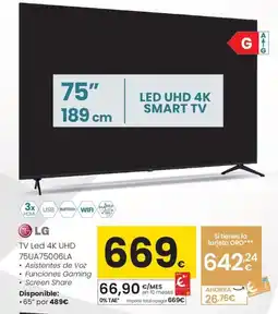 Eroski LG TV Led 4K UHD 75UA75006LA oferta