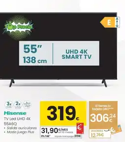 Eroski HISENSE TV Led UHD 4K 55A6Q oferta