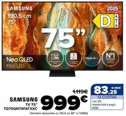 Carrefour Samsung - tv 75 tq75q74fatxxc oferta