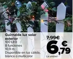 Carrefour Guirnalda luz solar exterior oferta