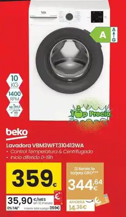Eroski BEKO Lavadora VBM3WFT310413WA oferta