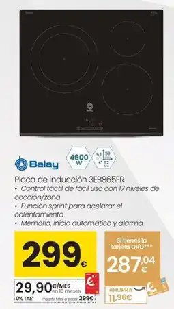 Eroski BALAY Placa de inducción 3EB865FR oferta