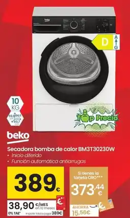 Eroski BEKO Secadora bomba de calor BM3T30230W oferta