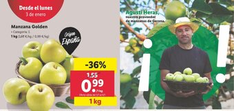 Lidl Manzana Golden 1kg oferta