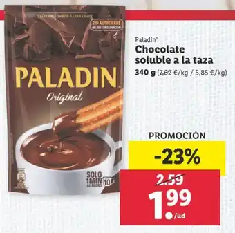 Lidl Paladin Chocolate soluble a la taza 340g oferta