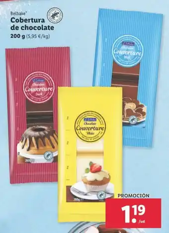 Lidl Belbake Cobertura de chocolate 200g oferta