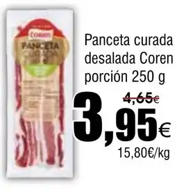 FROIZ Panceta curada desalada Coren porción oferta