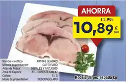 FROIZ Rodaja de pez espada oferta