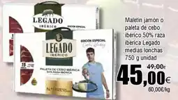 FROIZ Legado - maletin jamón o paleta de cebo ibérico 50% raza ibérica legado medias lonchas oferta