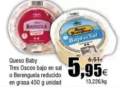 FROIZ Berenguela - queso baby tres oscos bajo en sal o reducido en grasa oferta