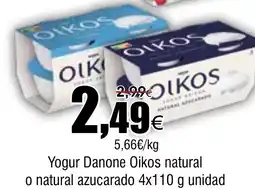 FROIZ DANONE Oikos Yogur natural o natural azucarado oferta