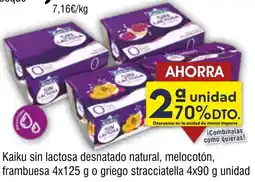 FROIZ Kaiku sin lactosa desnatado natural, melocotón, frambuesa o griego stracciatella oferta
