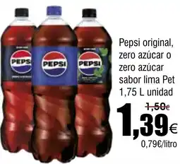FROIZ PEPSI original, zero azúcar o zero azúcar sabor lima Pet oferta