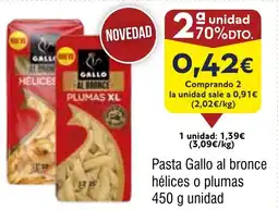 FROIZ GALLO Pasta al bronce hélices o plumas oferta